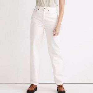 Madewell Baggy Straight Jeans Womens 32 White Casual Comfy Retro Minimalist